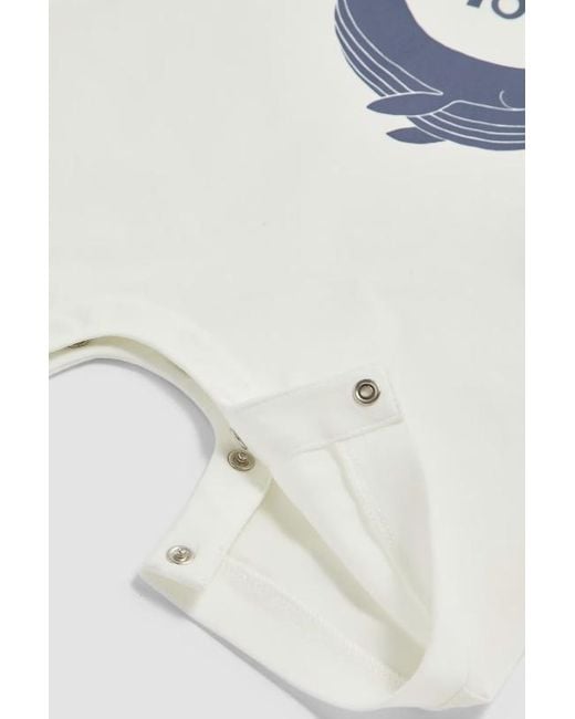 Moncler White Whale Motif Cotton Romper