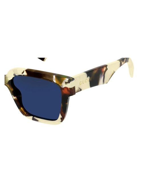 Gucci Blue Eyewear Rectangle Frame Sunglasses for men