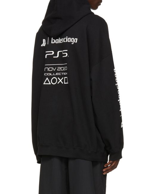 Balenciaga Black X Sony Playstation 5 Oversized Hoodie for men