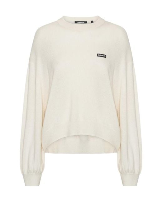 ROTATE BIRGER CHRISTENSEN White Long-Sleeved Sweater