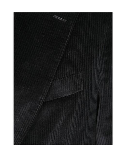 Lardini Black Single Breasted Corduroy Jacket for men