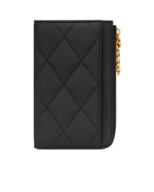 Saint Laurent Black Zipper Card Holder