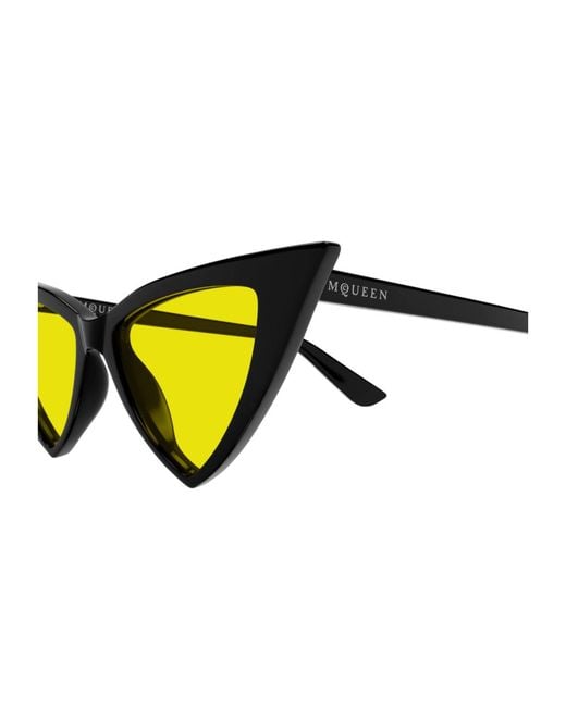 McQueen Yellow Eyewear Cat Eye Frame Sunglasses
