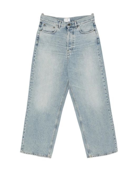 Haikure Blue Denim Trousers With Belt Loops for men