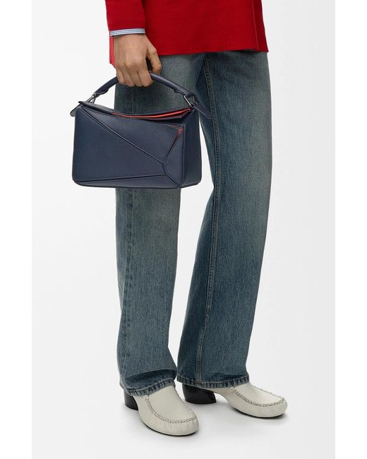 Loewe Blue Small Layered Puzzle Bag