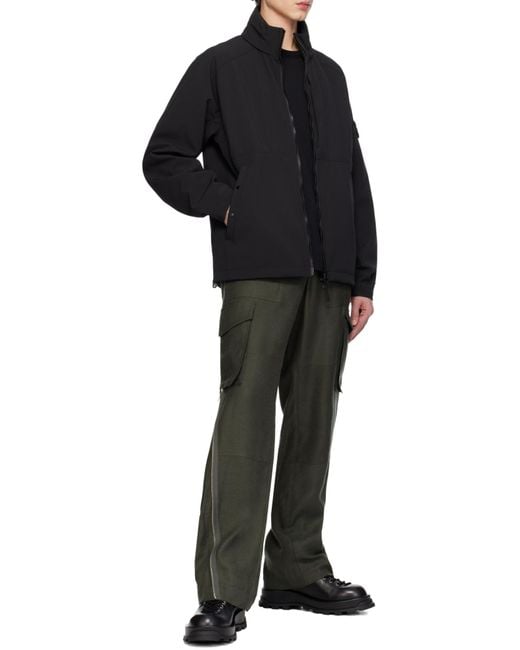Stone Island Black High Neck Zipped Jacket for men