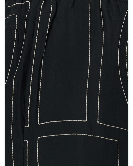 Totême Black Pants Monogram Silk Pj Bottoms Silk