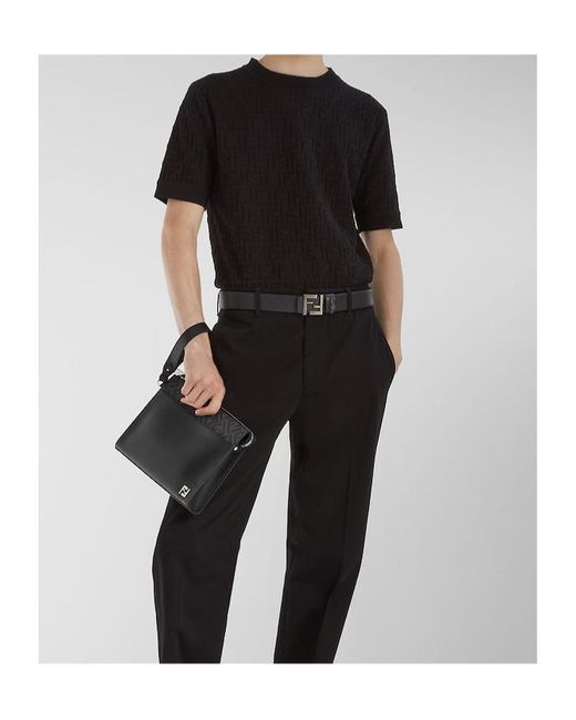 Fendi Black Ff Cotton Pullover for men