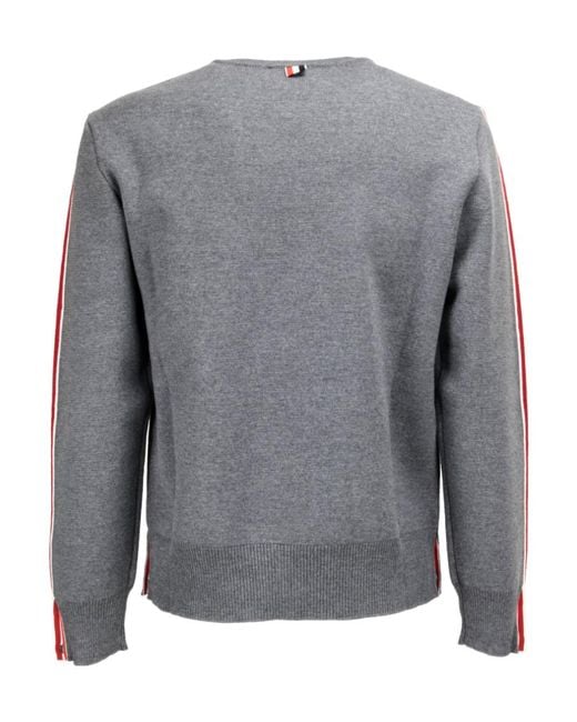 Thom Browne Gray Round-Neck Sweater for men