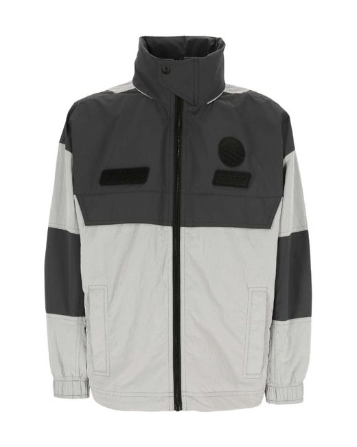 Boss Black Logo-Patch Colour-Block Hooded Jacket for men