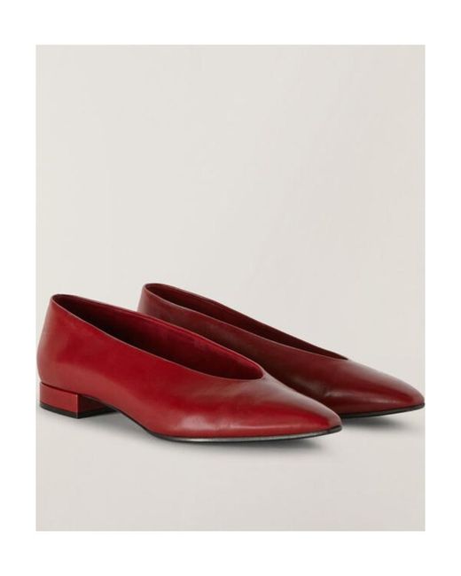 Loro Piana Red Rebecca Pointed Flat Shoes