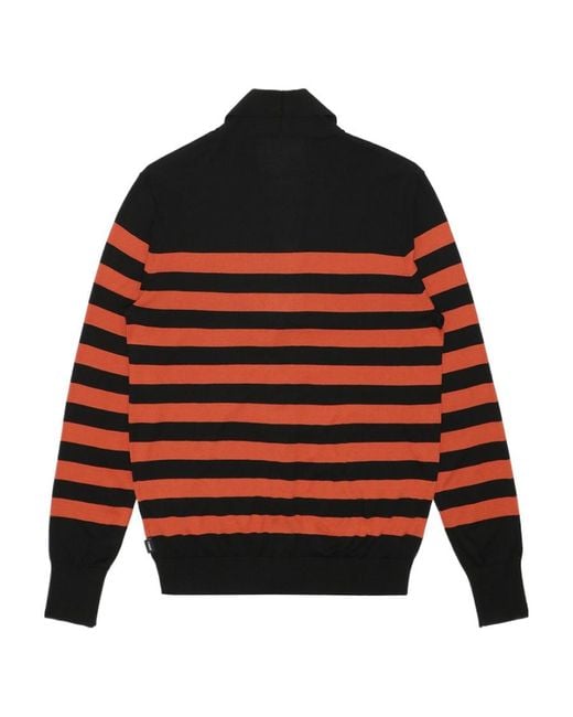 Armani Jeans Red Striped Knitted Cardigan for men