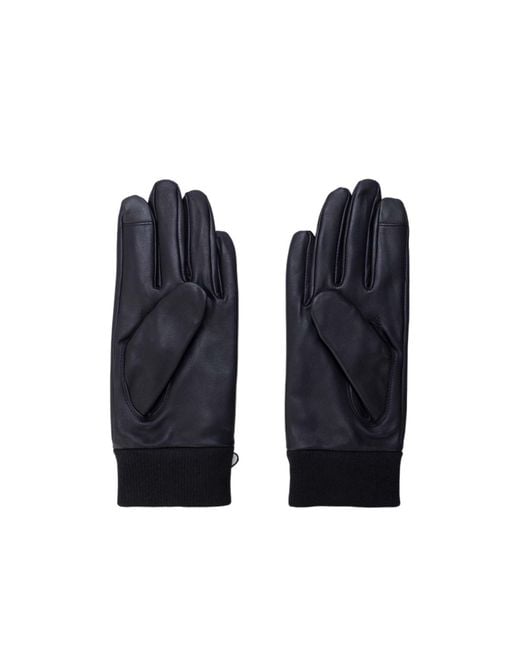 Boss Blue Leather Gloves for men
