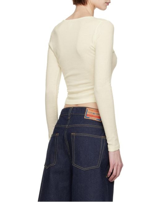DIESEL White M-Piaffy V-Neck Top