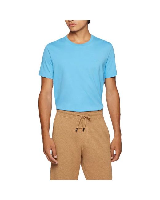 Boss Blue T-Shirt With Round Neck And Short Sleeves for men