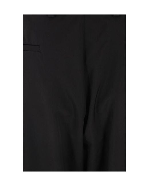 Prada Black Logo-Patch Wide-Leg Tailored Trousers for men