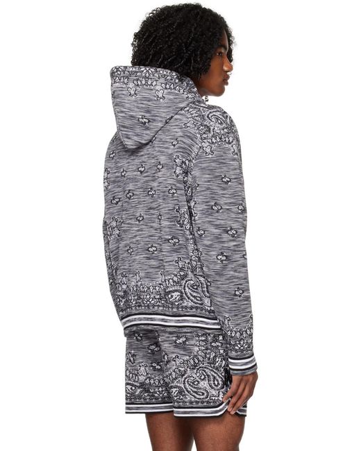Amiri Gray Logo-Patch Pullover Hoodie for men