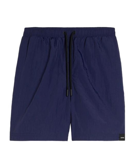 Aspesi Blue Sea Drawstring Swim Shorts for men