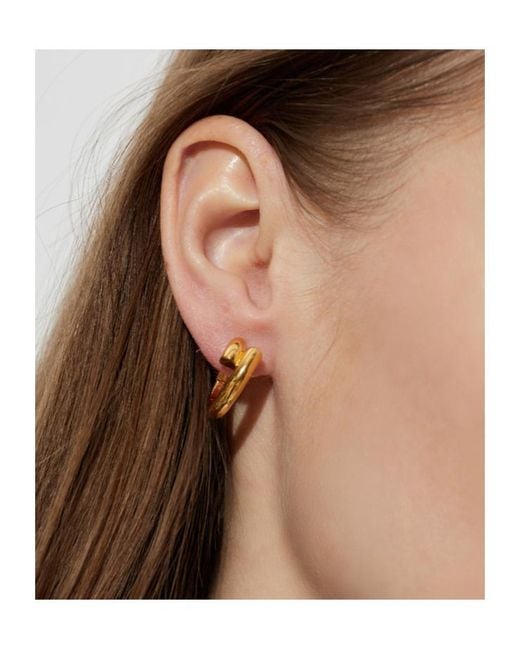 Balenciaga Metallic Asymmetrical Shape Earrings