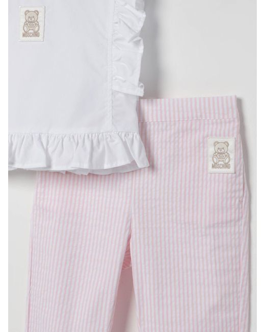 Moschino Purple Logo-Patch Trouser Set