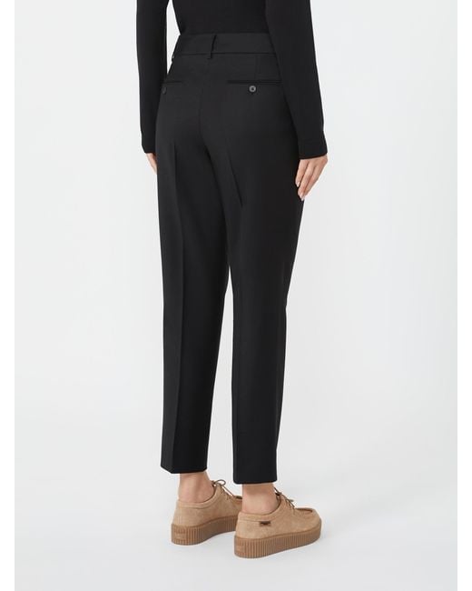 Weekend by Maxmara Black Wool Flannel Skinny Pants