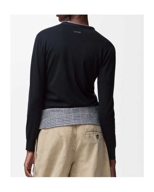 Loewe Blue Long-Sleeved Knitted Cardigan