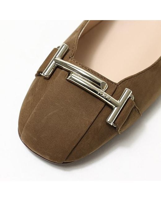 Tod's Brown Round Head Low-Heeled Shoes