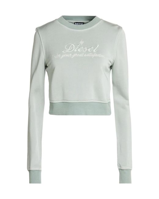 DIESEL Blue Solid Color Fleece Sweatshirt