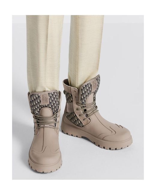 Dior Gray Homme Garden Lace-Up Boots for men
