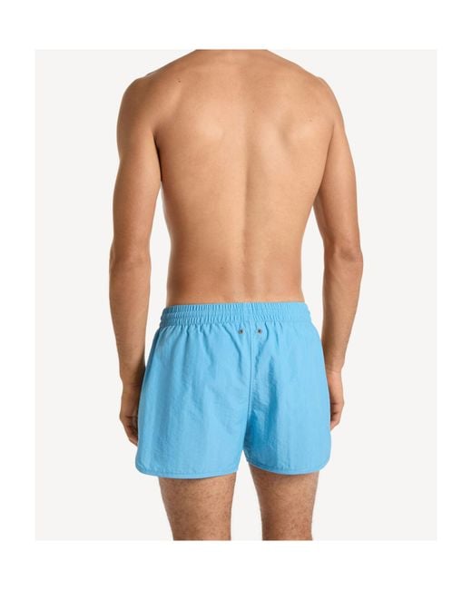 Balmain Blue Embroidered Swim Shorts for men