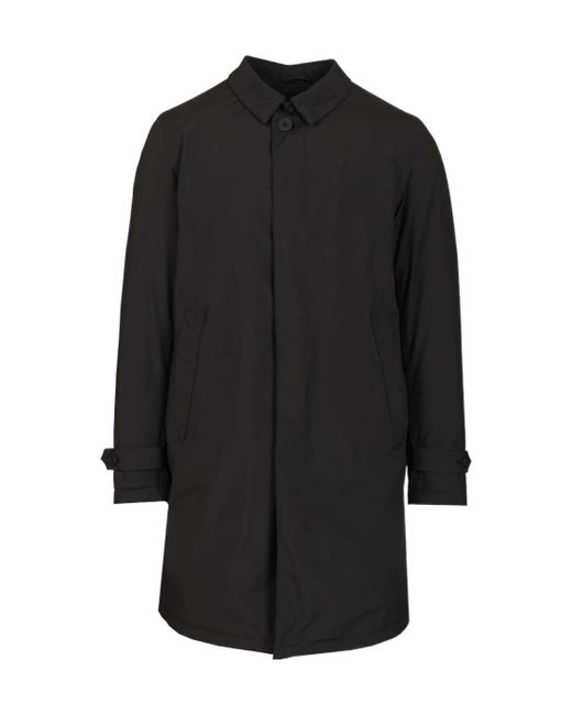 Herno Black Down Trench Coat for men