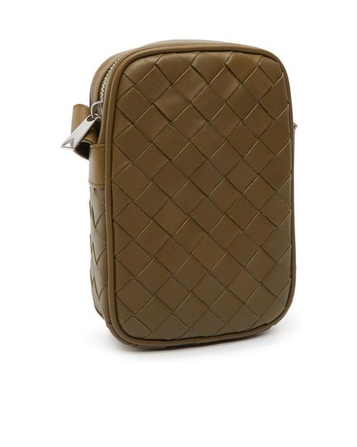 Bottega Veneta Green Zippered Mobile Phone Shoulder Bag for men