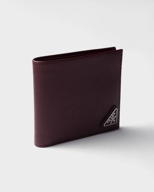 Prada Purple Triangle Logo Bifold Wallet for men