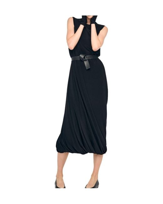 Norma Kamali Blue Sleeveless Twist Midcalf Dress