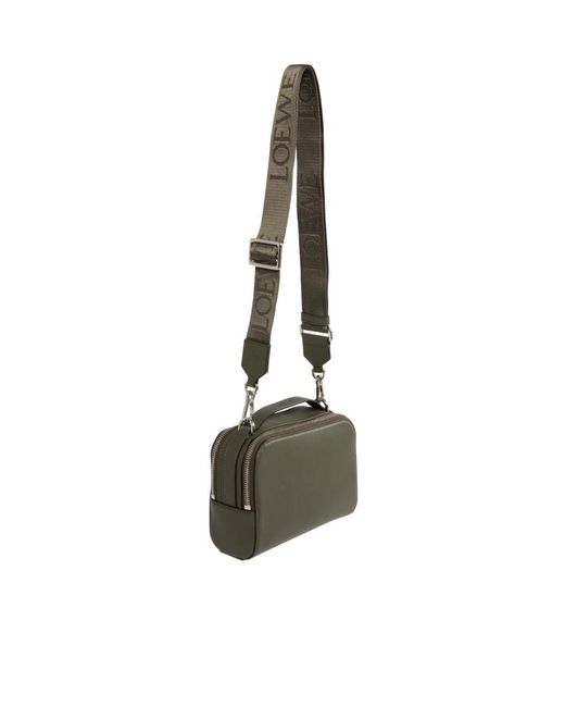 Loewe Green Mini Anagram-Debossed Messenger Bag for men