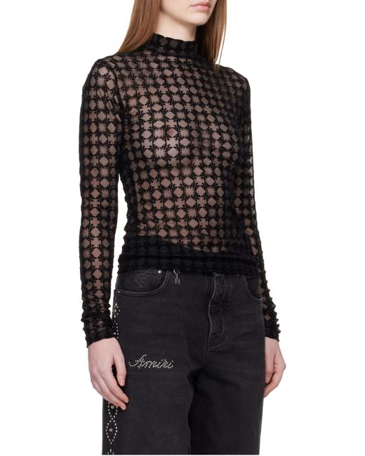 Amiri Black Ma Quad Flocked Top