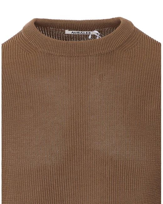 Auralee Brown Long-Sleeve Knit Top for men