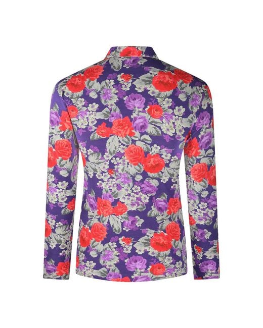 Acne Red Flower Printed Shirt for men