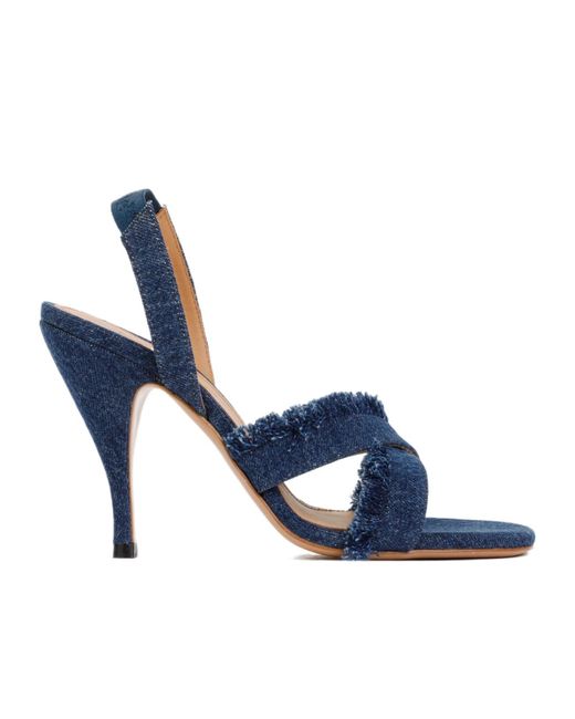 Off-White c/o Virgil Abloh Blue Off Curvy Heel Denim Sandal