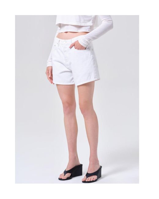 Agolde White Leith Short