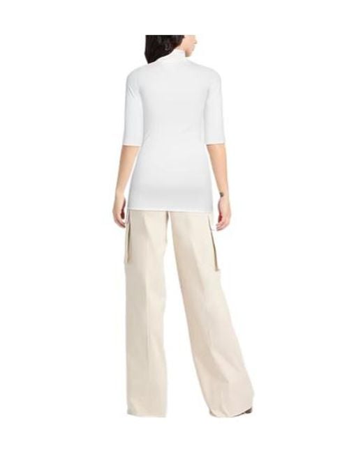 Sportmax White Solid Lightweight Knit Top