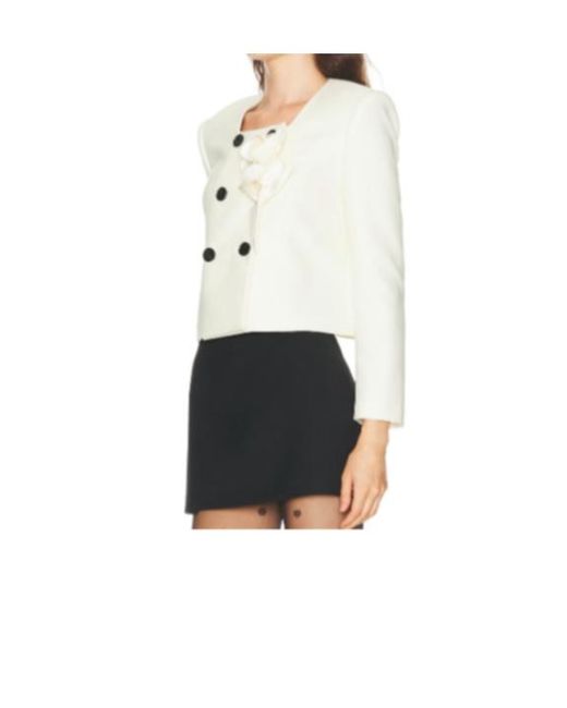 Self-Portrait White Square Neck Coat