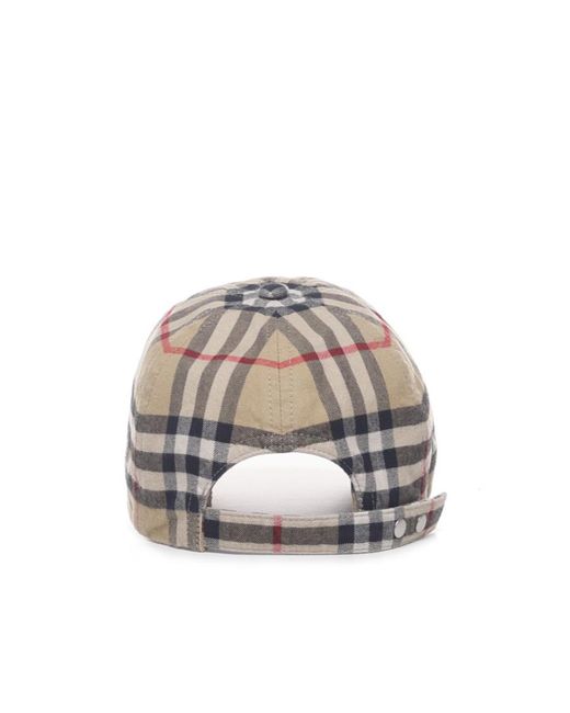 Burberry White Checked Curved-Peak Baseball Cap for men