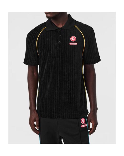 Casablanca Black Button-Down Short Sleeve Polo Shirt for men