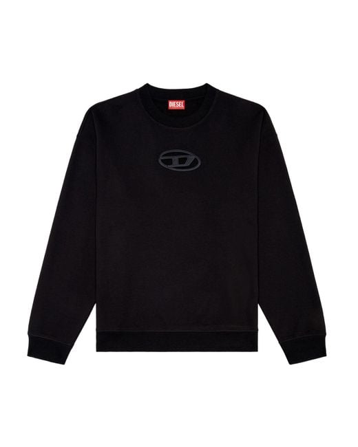 DIESEL Black Cut-Out Oval D Logo Sweatshirt for men