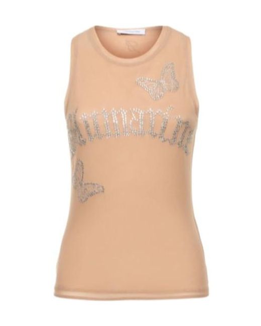 Blumarine Natural Crystal Logo Vest