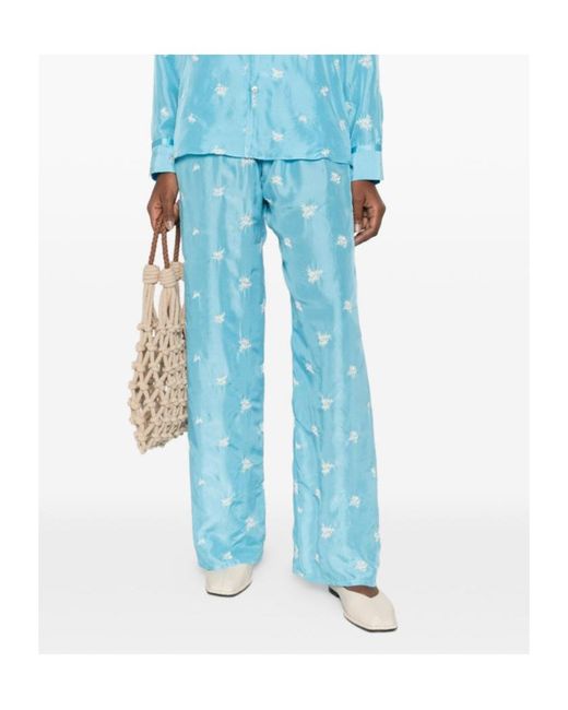 Forte_forte Blue Embroidered Trousers