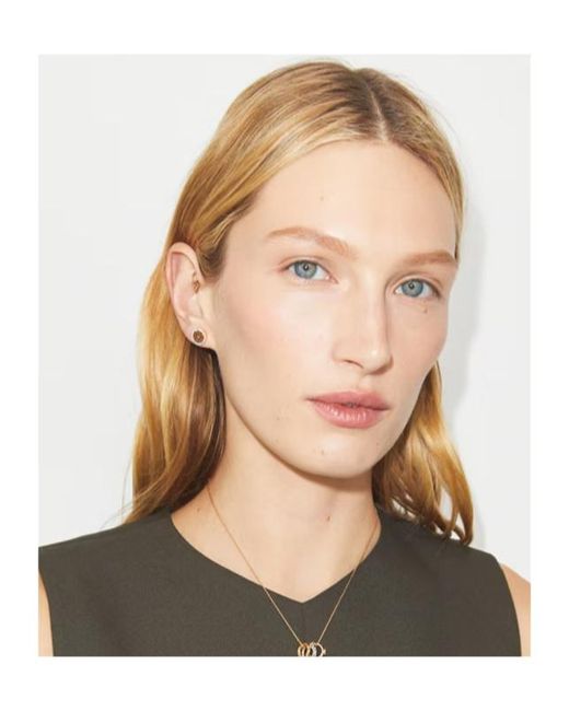 Tory Burch White Crystal-Embellished Logo-Detail Necklace And Earrings Set