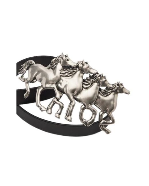 Chloé White Running Horses Leather Belt