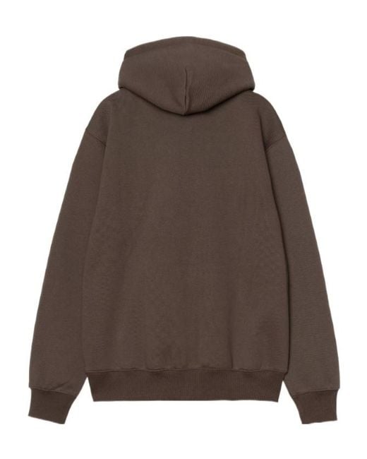 Carhartt Brown Logo Loose Fit Hoodie for men